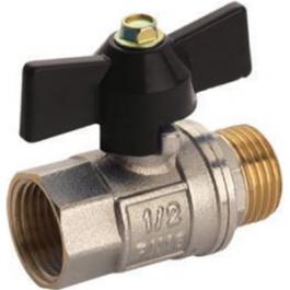 Кран шаровый латунь 20мм м/п бабочка  