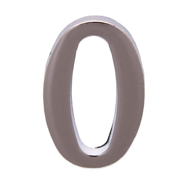 Цифра 0 дверная хром на клеевой основе Аллюр---