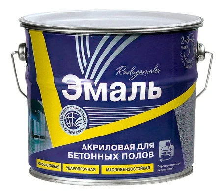 Эмаль для бетонных полов акриловая  3,5кг черная Радуга(3)