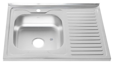 Мойка нержавеющая накладная 600х800х0,6мм левая глянец с сифоном MG6-8060L РМС