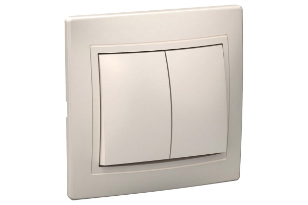 Выключатель 2-кл крем Кварта IEK