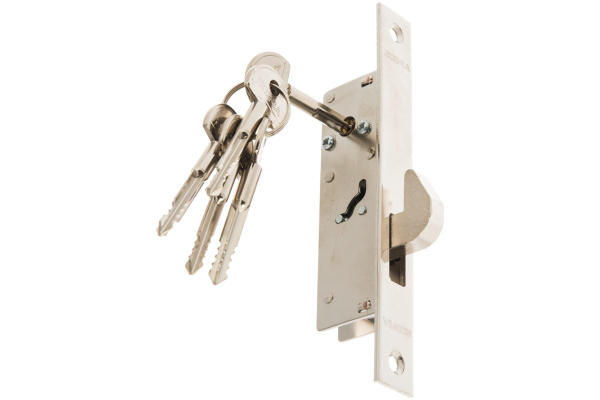 Замок врезной 10,5см б/руч. хром крючок для откатных ворот 72-K-CR Apecs