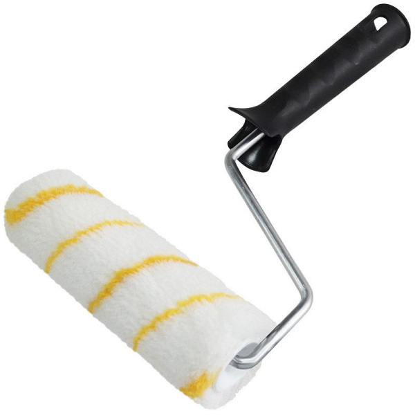 Валик эмаль алкид 240х42х12х6мм 860г/м2 полиамид желтая полоса Decor(45)