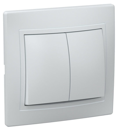 Выключатель 2-кл белый Кварта IEK