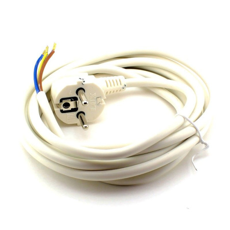 Шнур ПВС 3х0,75 с вилкой 7,0м белый с/з Lux