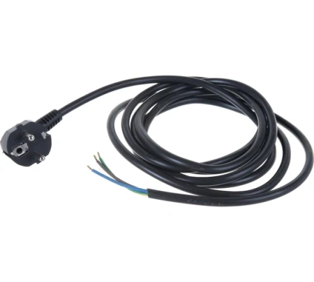 Шнур ПВС 3х0,75 с вилкой 1,5м черный с/з Lux