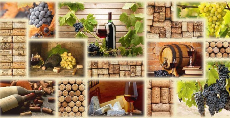 Панель ПВХ  960х480мм Винный погребок граненный прямоугольник---5%